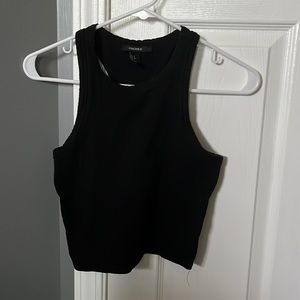 Forever 21 Razorback Crop Black Top
